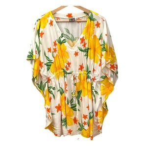 Vintage Aloha Fashion Kaftan Top Tropical Beachwear Resortwear Island Cruise